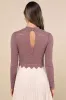 Exquisite Essential Purple Fuzzy Lace Ruched Long Sleeve Top sold by Lulus