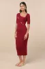 Flattering Aura Berry Pink Ribbed Asymmetrical Cutout Midi Dress sold by Lulus