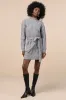 Warmed Up To You Heather Grey Cable Knit Mock Neck Sweater Dress sold by Lulus