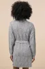 Warmed Up To You Heather Grey Cable Knit Mock Neck Sweater Dress sold by Lulus