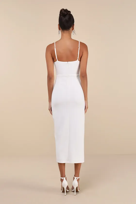 Always Turning Heads White Bustier Tulip Midi Dress sold by Lulus product image thumbnail 2