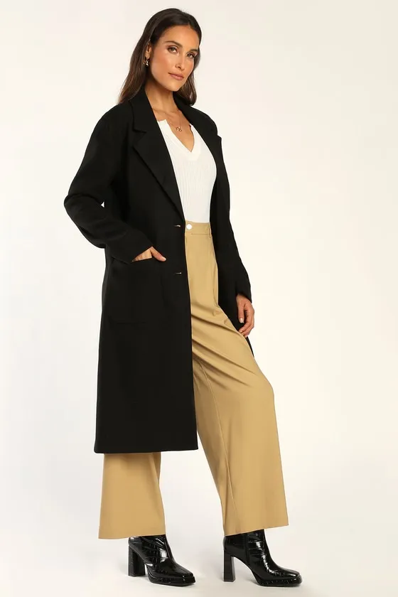 Style Squad Black Long Coat sold by Lulus product image thumbnail 3