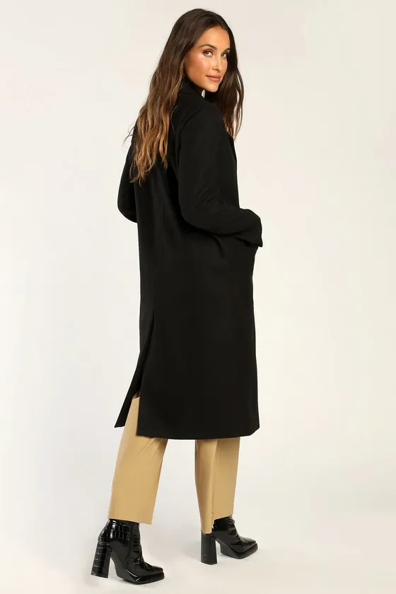 Style Squad Black Long Coat sold by Lulus product image thumbnail 4