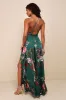 Still the One Emerald Green Floral Print Satin Maxi Dress sold by Lulus
