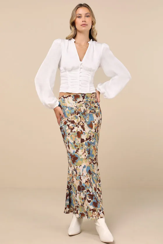 Elevated Achievement White Balloon Sleeve Button-Front Top sold by Lulus product image thumbnail 3