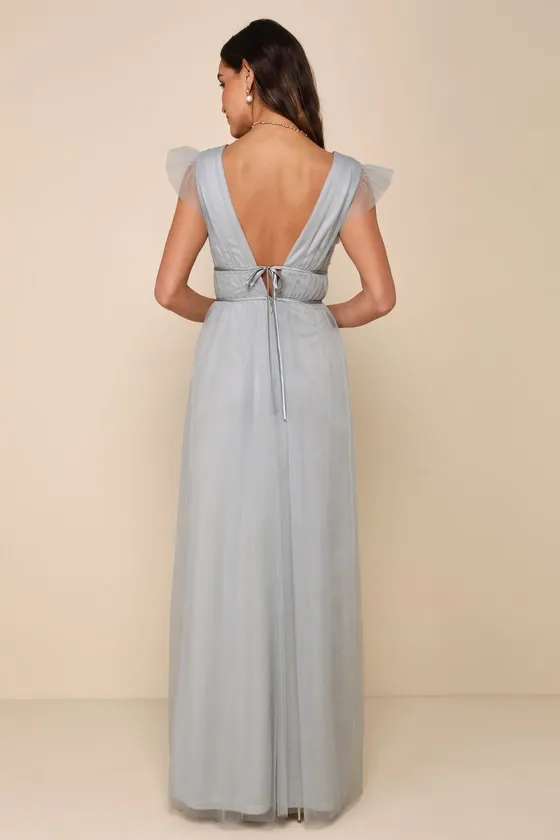 I'm All Yours Sage Green Tulle Ruffled Maxi Dress sold by Lulus product image thumbnail 3