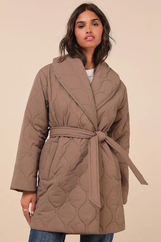 Enviable Forecast Brown Quilted Coat sold by Lulus product image thumbnail 2