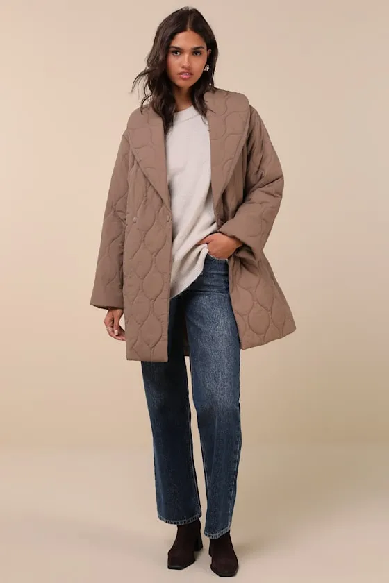 Enviable Forecast Brown Quilted Coat sold by Lulus product image thumbnail 3