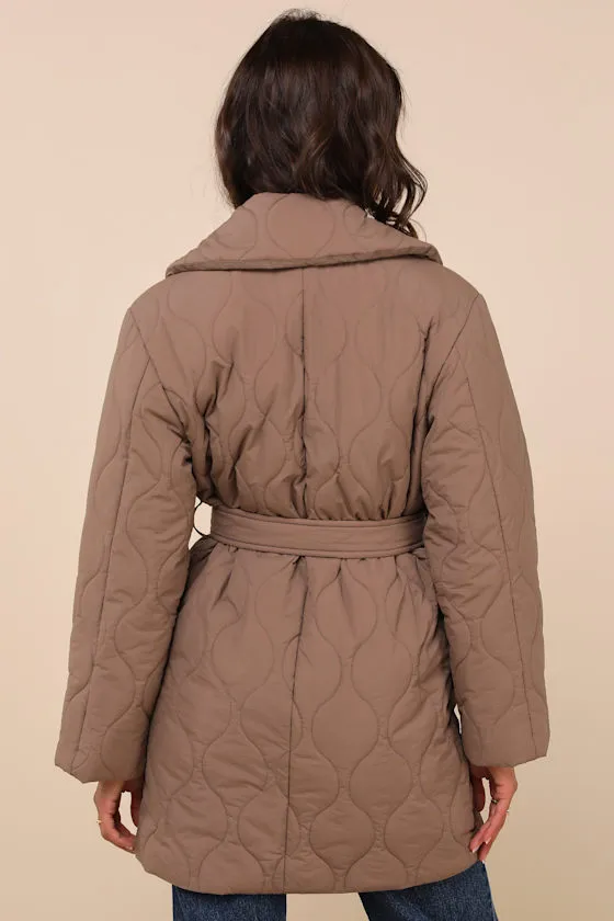 Enviable Forecast Brown Quilted Coat sold by Lulus product image thumbnail 4
