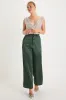 Sleek Statement Emerald Green Satin High Rise Wide-Leg Trousers sold by Lulus