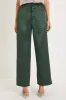Sleek Statement Emerald Green Satin High Rise Wide-Leg Trousers sold by Lulus