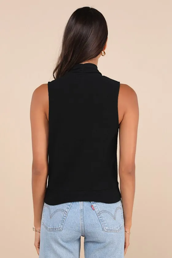 Sophisticated Mentality Black Knit Surplice Sleeveless Top sold by Lulus product image thumbnail 2
