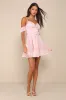 Sweet Feeling Light Pink Floral Cold Shoulder Bustier Mini Dress sold by Lulus