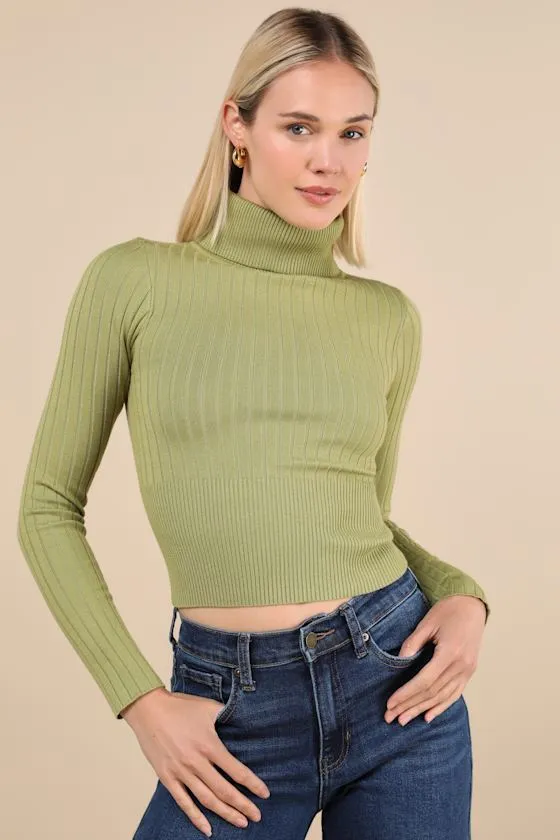 Perfected Comfort Green Turtleneck Sweater Top sold by Lulus