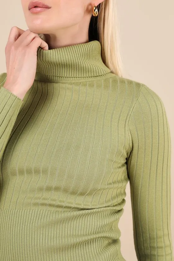Perfected Comfort Green Turtleneck Sweater Top sold by Lulus product image thumbnail 4