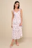 Flirtatious Radiance Blush Pink Floral Mesh Bustier Midi Dress sold by Lulus