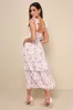 Flirtatious Radiance Blush Pink Floral Mesh Bustier Midi Dress sold by Lulus