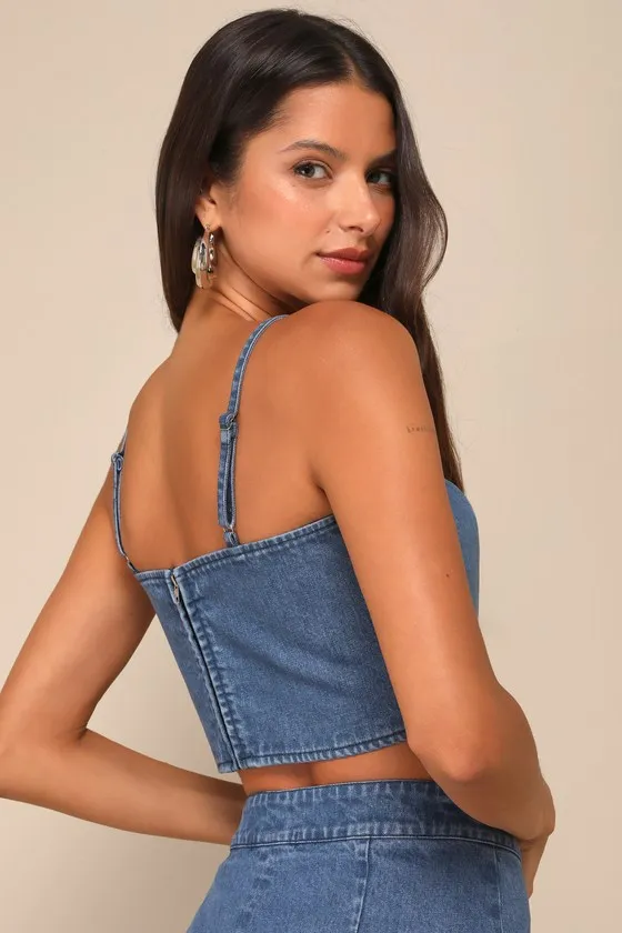 Poised Pairing Medium Wash Denim Two-Piece Midi Dress sold by Lulus product image thumbnail 3