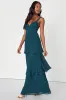 Luxe Perfection Emerald Green Pleated Tiered Backless Maxi Dress sold by Lulus