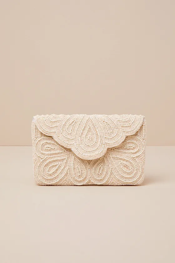Stunning Addition White Beaded Clutch sold by Lulus product image thumbnail 2