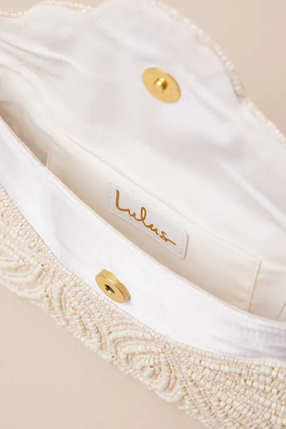 Stunning Addition White Beaded Clutch sold by Lulus product image thumbnail 4