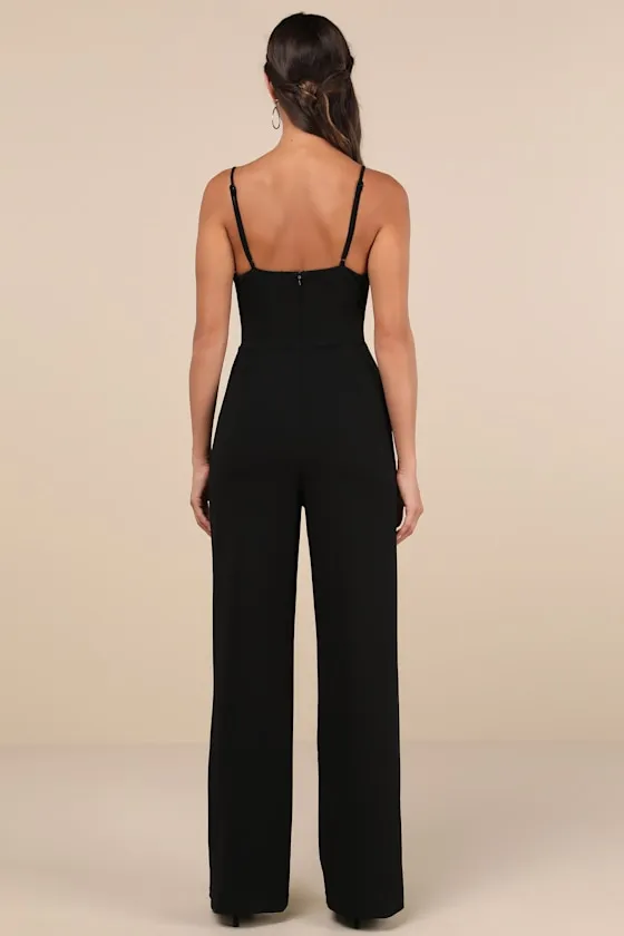 Gorgeous Favorite Black Cutout Rhinestone Bow Jumpsuit sold by Lulus product image thumbnail 2