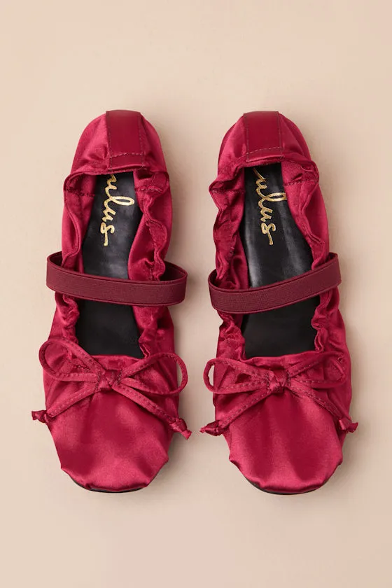 Callinda Red Satin Bow Ballet Flats sold by Lulus product image thumbnail 4