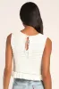 Flouncin' Around Ivory Cropped Ruffled Sweater Tank sold by Lulus