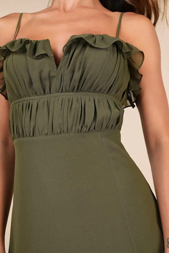 Exemplary Beauty Olive Green Sleeveless Tie-Back Maxi Dress sold by Lulus product image thumbnail 3