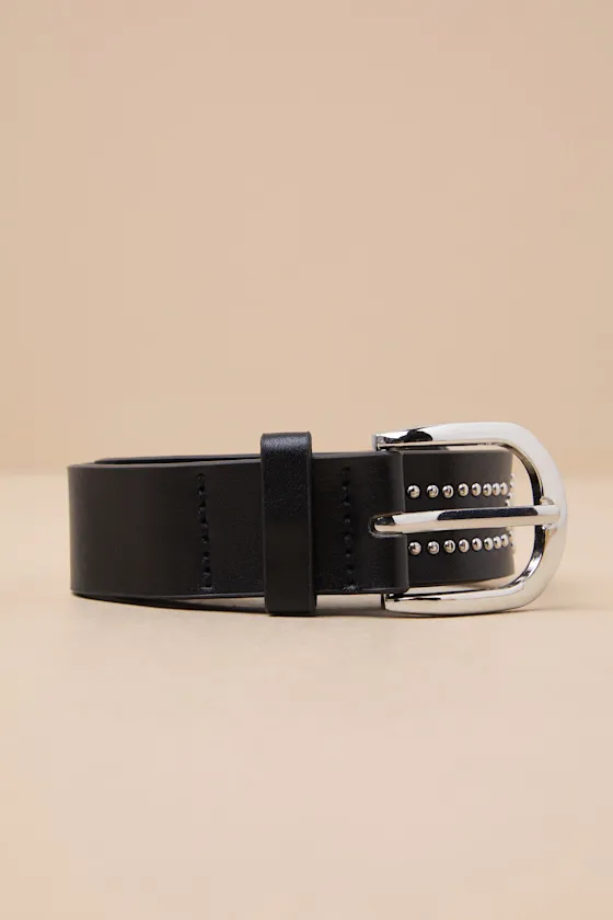 Western Bestie Black Studded Belt sold by Lulus product image thumbnail 4