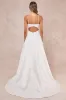 Exceptional Passion White Satin Cutout Maxi Dress With Pockets sold by Lulus