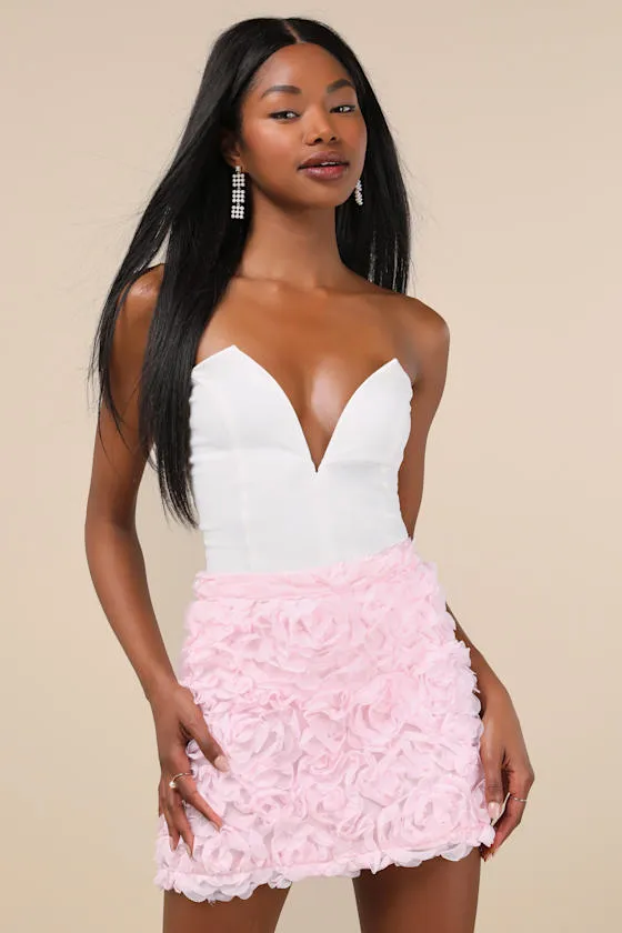Immaculate Charm Pink 3D Floral Bodycon Mini Skirt sold by Lulus