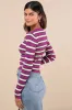 All the Hits Purple and Cream Striped Sweater sold by Lulus