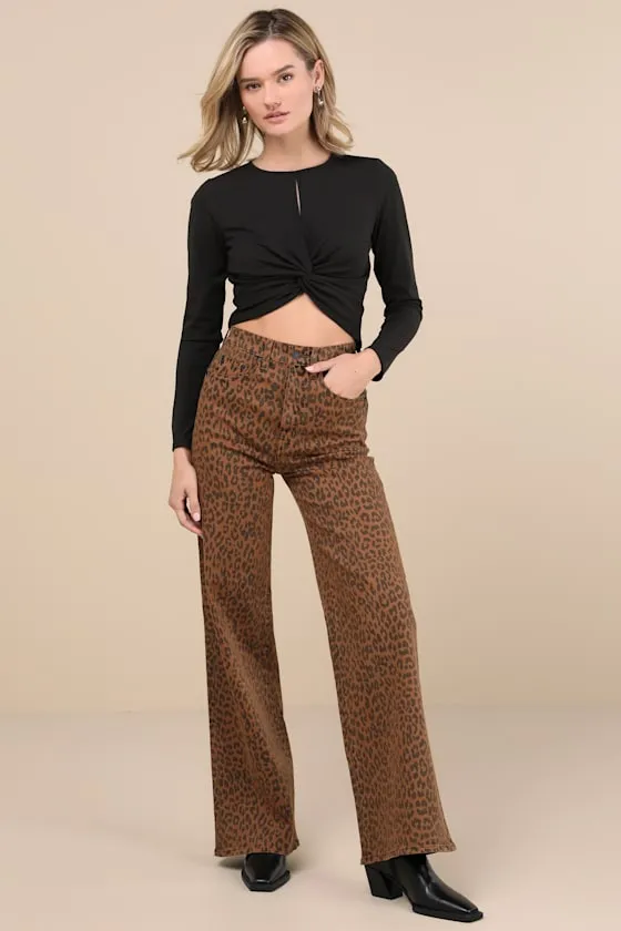 Flirty Possibility Black Twist-Front Crop Top sold by Lulus product image thumbnail 3