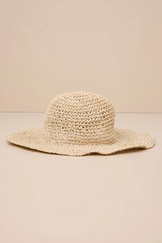 Beachside Charm Beige Woven Straw Sun Hat sold by Lulus product image thumbnail 3