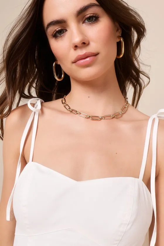 Breezy Aura Ivory Tie-Strap Mini Skater Dress sold by Lulus product image thumbnail 4