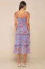 Adorable Obsession Blue Floral Print Lurex Tiered Midi Dress sold by Lulus