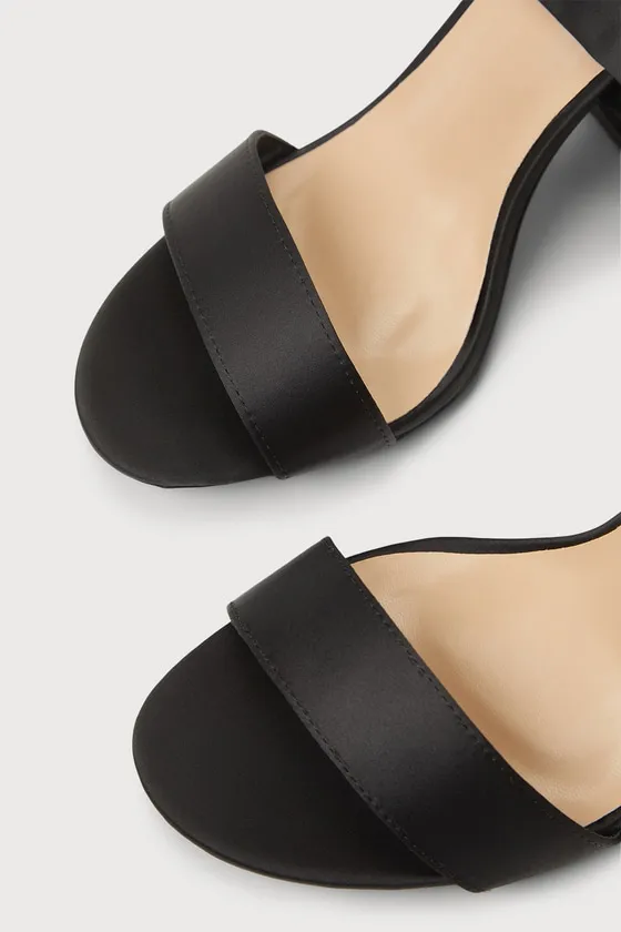 Alta Black Satin Lace-Up Heels sold by Lulus product image thumbnail 4