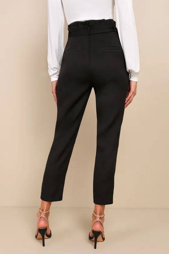 With Confidence Black Paper Bag Waist Pants sold by Lulus product image thumbnail 3