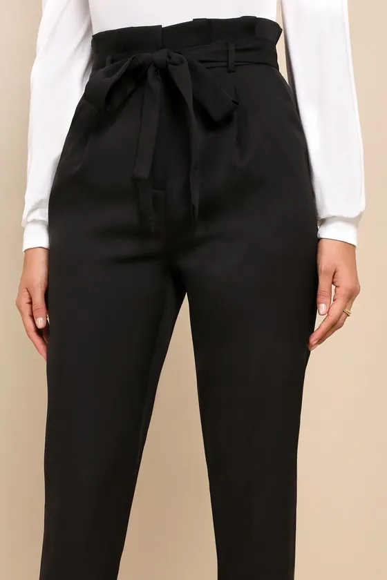 With Confidence Black Paper Bag Waist Pants sold by Lulus product image thumbnail 4