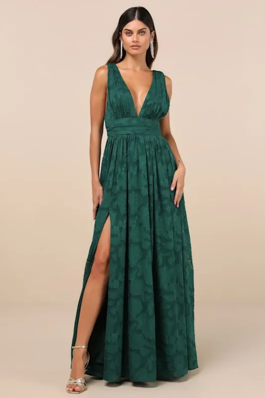 Sweet Sophistication Green Burnout Floral Maxi Dress sold by Lulus