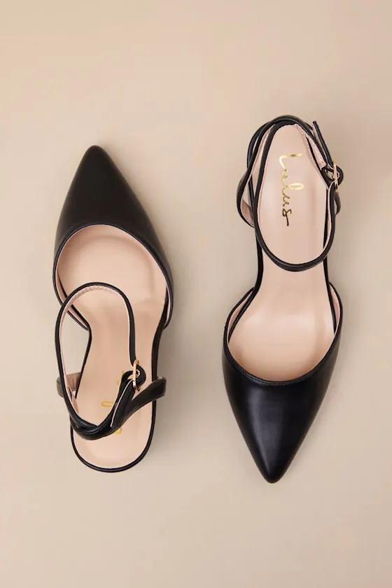 Embley Black Pointed-Toe Ankle Strap Pumps sold by Lulus product image thumbnail 2