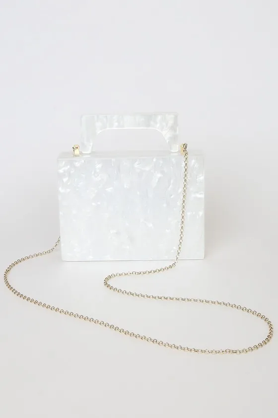 Chic Favor White Marble Acrylic Box Clutch sold by Lulus product image thumbnail 2