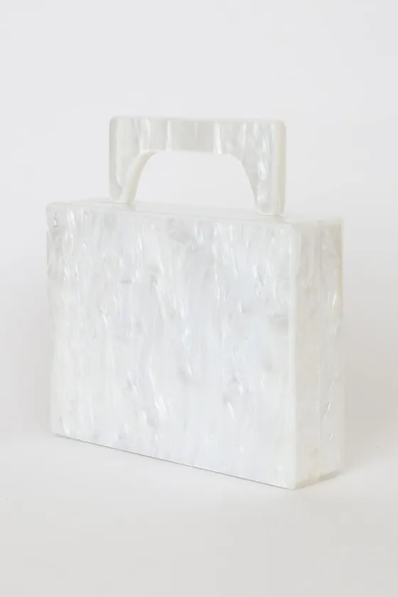 Chic Favor White Marble Acrylic Box Clutch sold by Lulus product image thumbnail 3