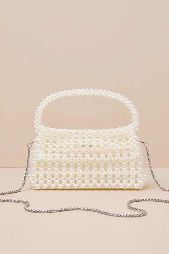 Elloise White Pearl Mini Handbag sold by Lulus