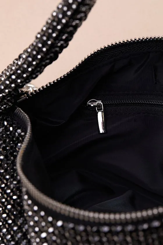 Magnetic Glow Black Rhinestone Handbag sold by Lulus product image thumbnail 4