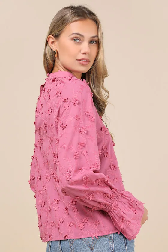Charismatic Romantic Pink Embroidered Top sold by Lulus product image thumbnail 3
