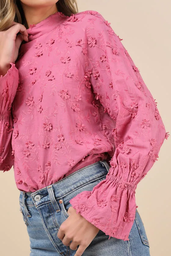 Charismatic Romantic Pink Embroidered Top sold by Lulus product image thumbnail 4