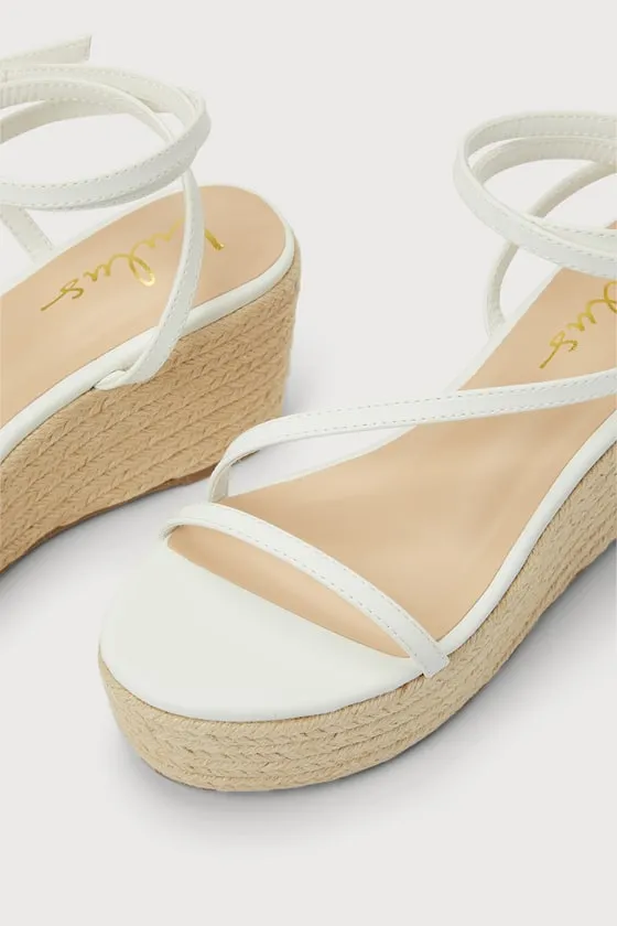 Manola White Ankle Strap Espadrille Wedges sold by Lulus product image thumbnail 4