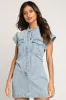 On this Sweet Day Light Wash Denim Button-Front Mini Dress sold by Lulus